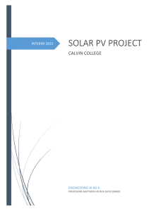 SOLAR PV PROJECT CALVIN COLLEGE INTERIM 2015 ENGINEERING W-80 A