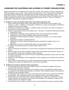 GUIDELINES FOR CHARTERING AND ADVISING OF STUDENT ORGANIZATIONS  APPENDIX A