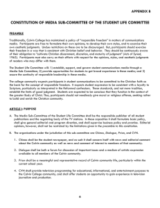 CONSTITUTION OF MEDIA SUB-COMMITTEE OF THE STUDENT LIFE COMMITTEE  APPENDIX B