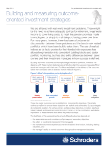 Building and measuring outcome- oriented investment strategies