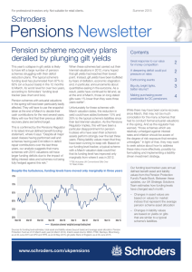 Pensions Newsletter Schroders Pension scheme recovery plans