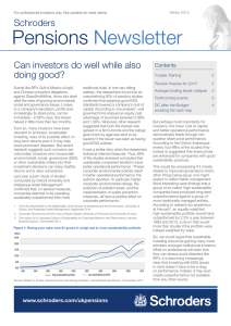 Pensions Newsletter Schroders Can investors do well while also