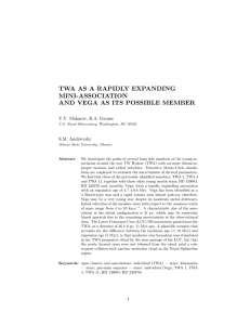 TWA AS A RAPIDLY EXPANDING MINI-ASSOCIATION AND VEGA AS ITS POSSIBLE MEMBER