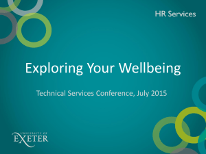 Exploring Your Wellbeing Technical Services Conference, July 2015