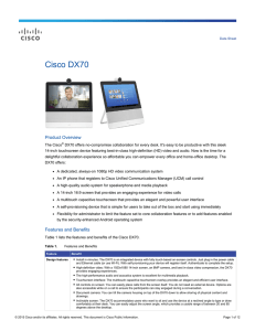 Cisco DX70 Product Overview