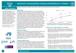 20 Electronic communication among schoolchildren in Ireland HBSC IRELAND 2010