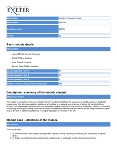 Basic module details