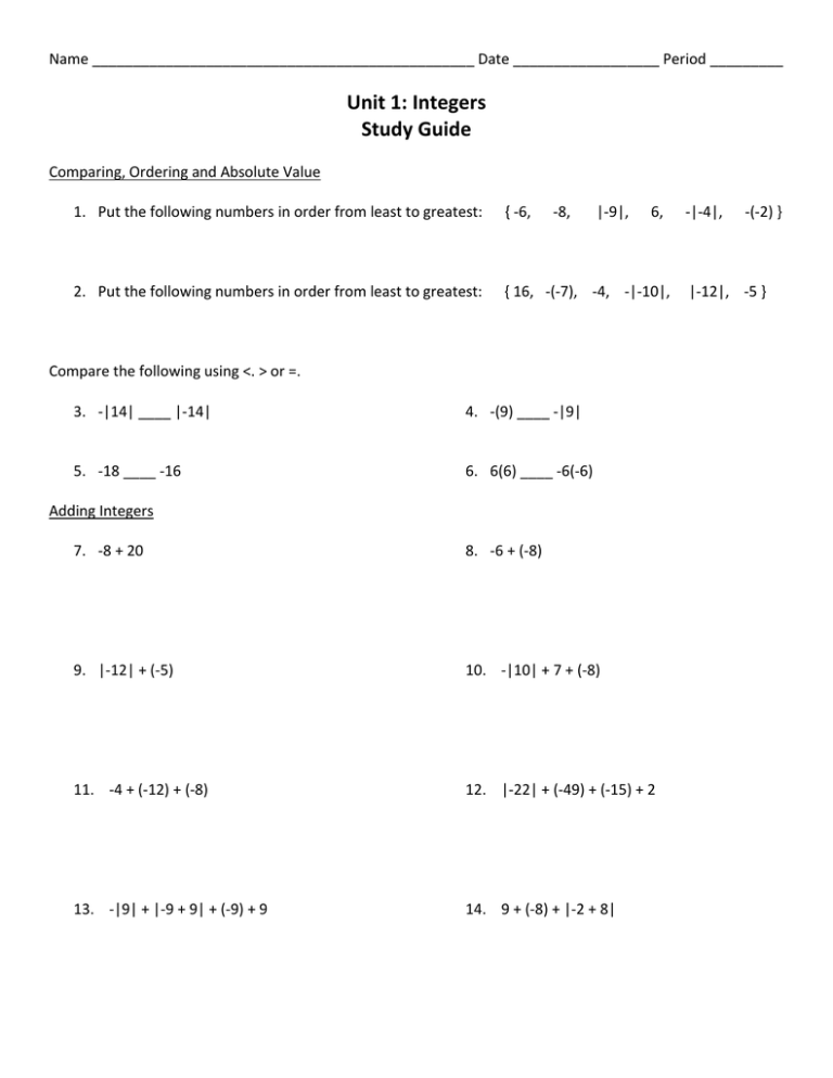 case study based question on integers