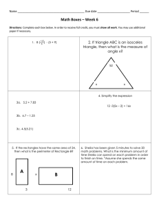 Math Boxes – Week 6 angle x?