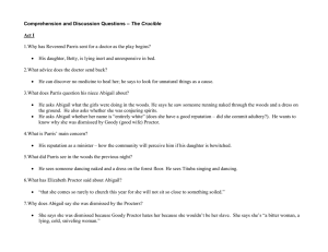 The Crucible Comprehension and Discussion Questions Act I