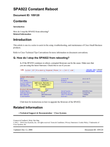 SPA922 Constant Reboot Contents Introduction Document ID: 109120