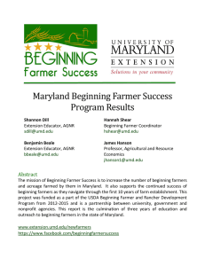 Maryland Beginning Farmer Success Program Results