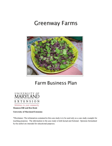 Greenway Farms  Farm Business Plan