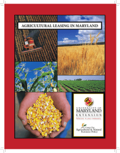 AGRICULTURAL LEASING IN MARYLAND  1