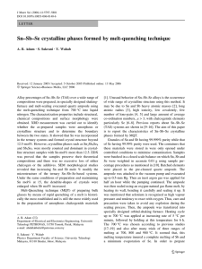 Sn–Sb–Se crystalline phases formed by melt-quenching technique A. B. Adam