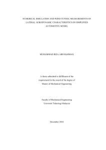 v  NUMERICAL SIMULATION AND WIND TUNNEL MEASUREMENTS OF