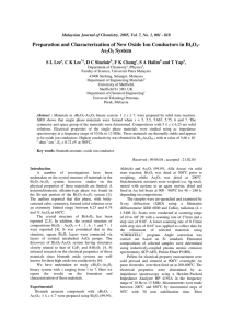 Preparation and Characterization of New Oxide Ion Conductors in Bi O - As