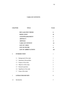 VII TABLE OF CONTENTS CHAPTER