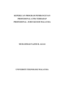 KEPERLUAN PROGRAM PEMBANGUNAN (CPD) PROFESIONAL  JURUUKUR DI MALAYSIA