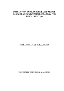 POPULATION AND LANDUSE BASED MODEL IN SEWERAGE CATCHMENT STRATEGY FOR