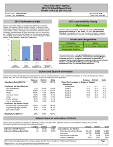 Texas Education Agency 2014-15 School Report Card RIVER OAKS EL (101912228)
