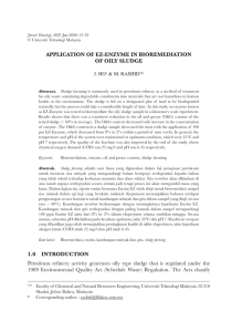 APPLICATION OF EZ-ENZYME IN BIOREMEDIATION OF OILY SLUDGE J. HO &amp; M. RASHID