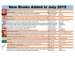 New Books Added in July 2015