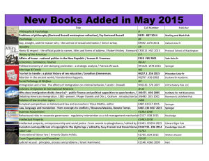 New Books Added in May 2015