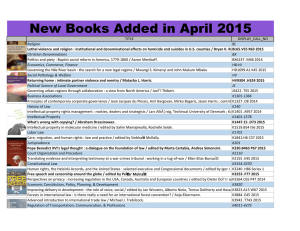 New Books Added in April 2015