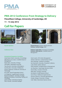 Call for Papers PMA 2012 Conference: From Strategy to Delivery