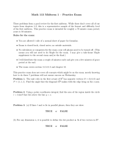 Math 113 Midterm 1 – Practice Exam