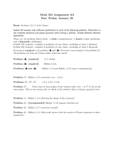 Math 334 Assignment #2 Due: Friday, January 28
