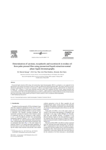 Determination of carotene, tocopherols and tocotrienols in residue oil