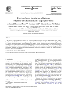 Electron beam irradiation effects on ethylene-tetraﬂuoroethylene copolymer ﬁlms Mohamed Mahmoud Nasef