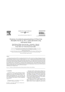 Production of cyclodextrin glucanotransferase (CGTase) from Bacillus experimental design
