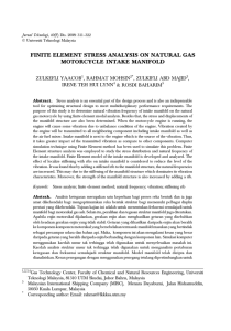 FINITE ELEMENT STRESS ANALYSIS ON NATURAL GAS MOTORCYCLE INTAKE MANIFOLD ZULKEFLI YAACOB