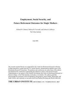 Employment, Social Security, and Future Retirement Outcomes for Single Mothers