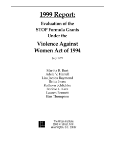 1999 Report: Violence Against Women Act of 1994 Evaluation of the
