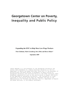 Expanding the EITC to Help More Low-Wage Workers  September 2009