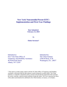 New York Noncustodial Parent EITC: Implementation and First-Year Findings