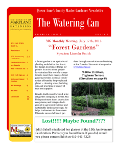 The Watering Can “Forest Gardens” Queen Anne’s County Master Gardener Newsletter