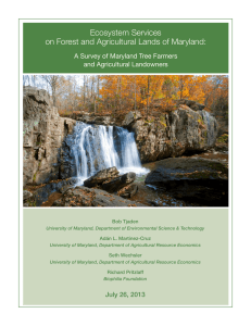 Ecosystem Services on Forest and Agricultural Lands of Maryland: and Agricultural Landowners