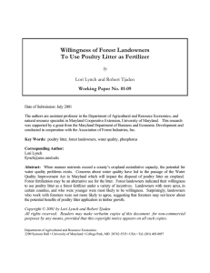 Willingness of Forest Landowners To Use Poultry Litter as Fertilizer by