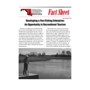 Developing a Fee-Fishing Enterprise: An Opportunity in Recreational Tourism Fact Sheet 754