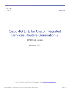 Cisco 4G LTE for Cisco Integrated Services Routers Generation 2 Ordering Guide