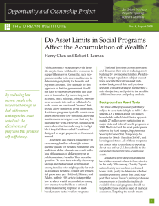 Do Asset Limits in Social Programs Affect the Accumulation of Wealth?