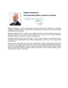 Stephen McGlennan Chief Operating Officer, Hybrid Air Vehicles