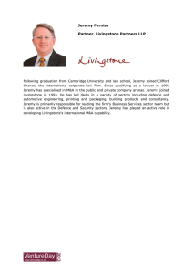 Jeremy Furniss Partner, Livingstone Partners LLP