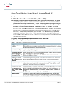 Cisco Branch Routers Series Network Analysis Module 4.1 Overview Q. A.