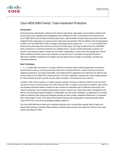 Cisco MDS 9000 Family: Total Investment Protection Introduction